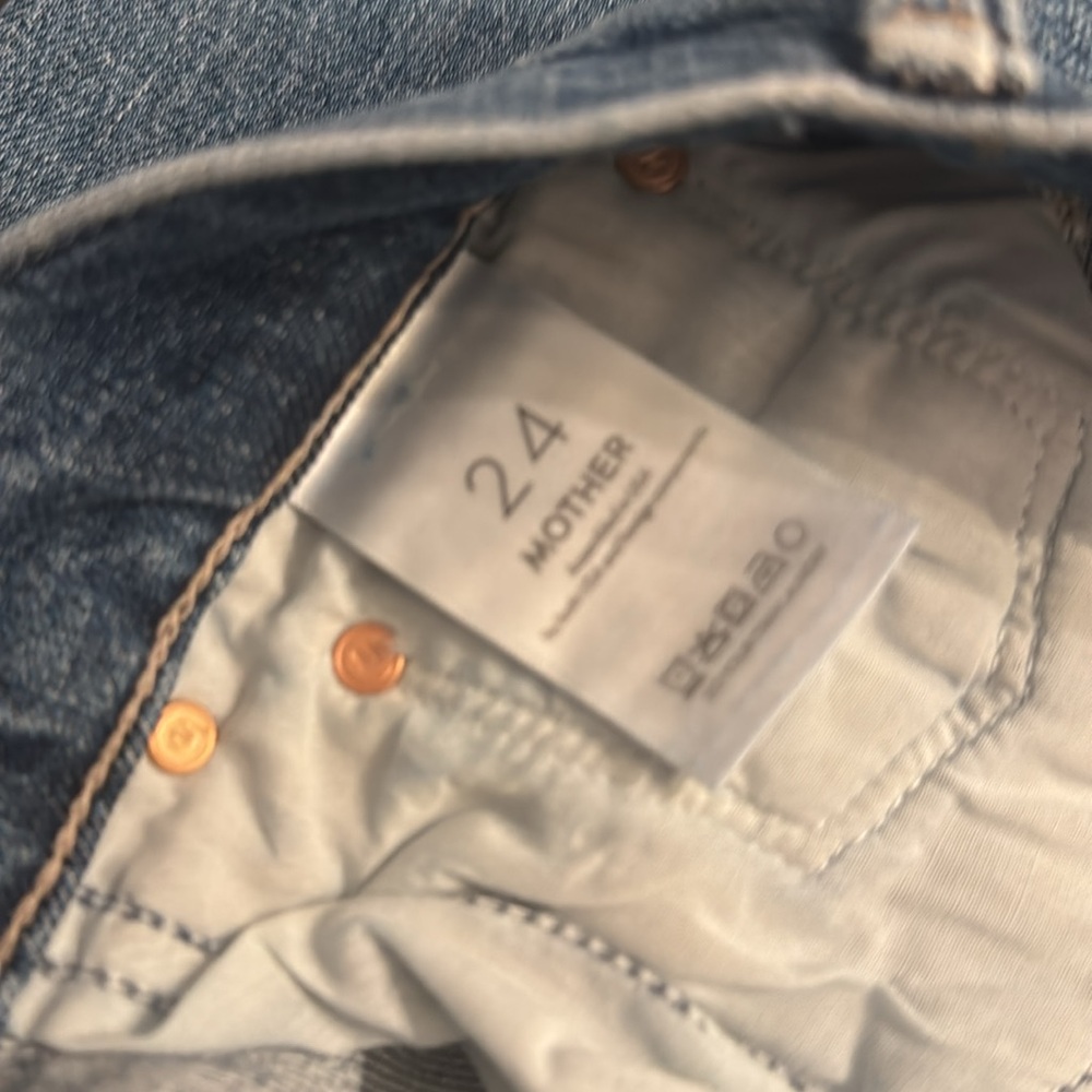 MOTHER Blue Straight Jeans the hiker hover penny for your thoughts - Picture 5 of 5